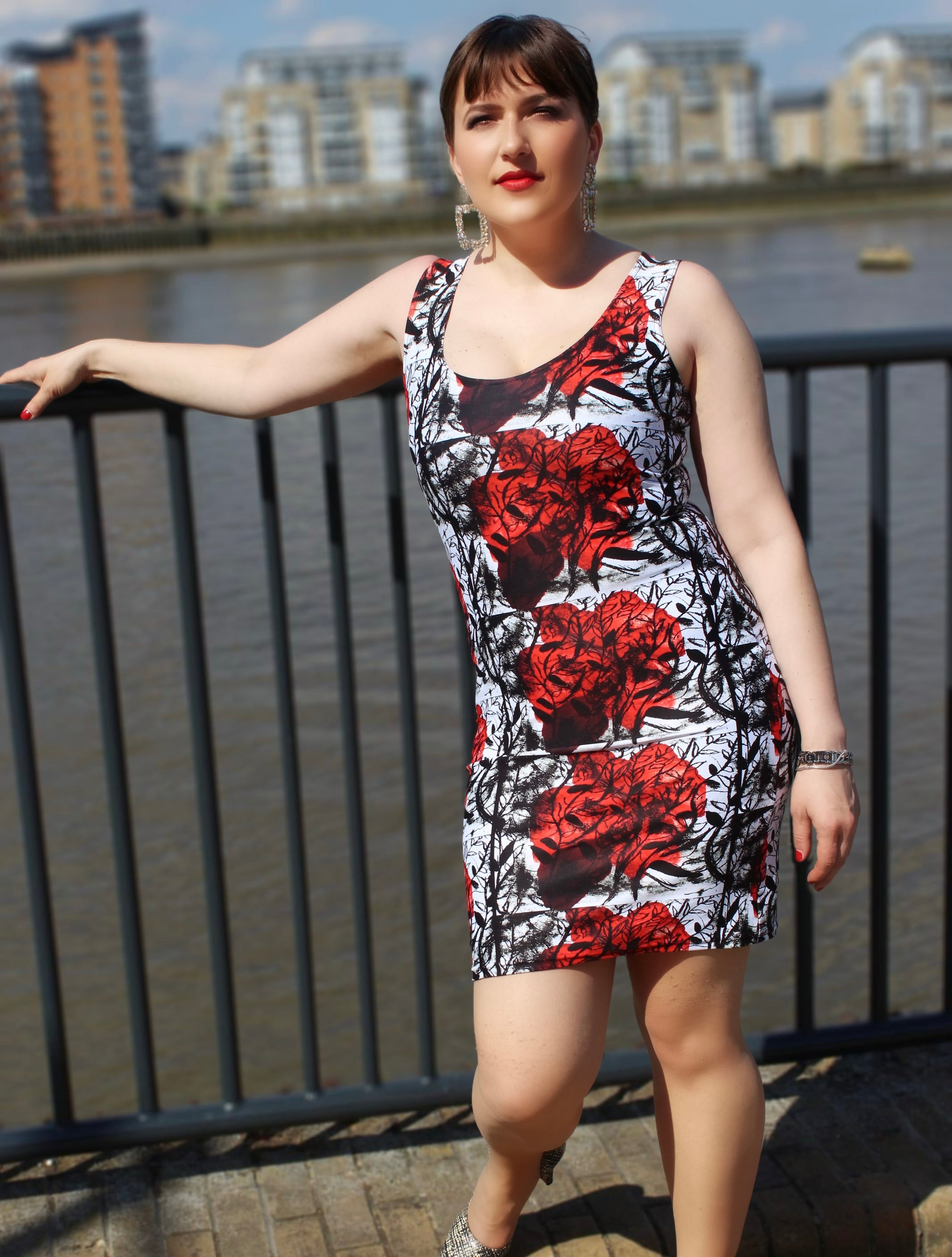 Red Rose Bodycon dress