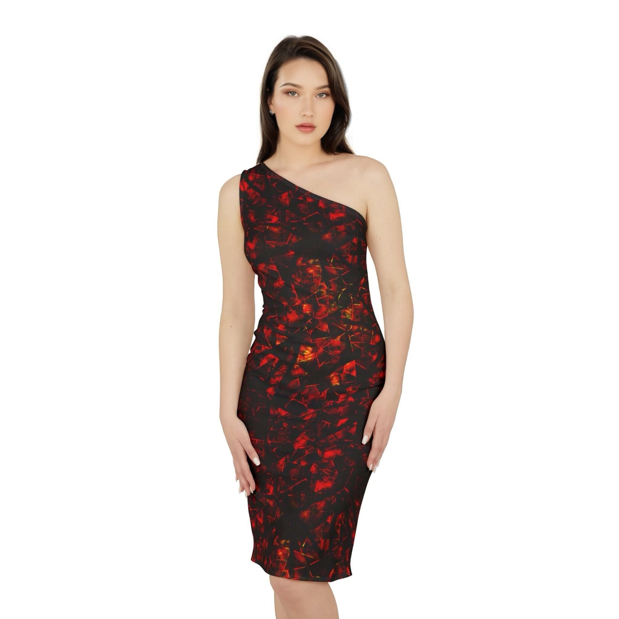 Mosaic Crimson Shoulder Dress