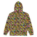 Vibrant abstract-patterned unisex hoodie with bold, colorful design, perfect for making a fashion statement.